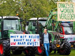 Boeren verzamelden zich vorige week vrijdag bij het provinciehuis in Den Bosch waar gedebatteerd werd over de aanpak van stikstof. (Foto: ANP)