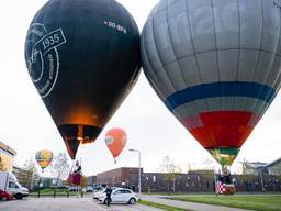 De luchtballonnen landden in de buurt van de Reeshof in Tilburg. (Foto: Jack Brekelmans)