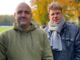 De PSV-supporters Rob Funke (links) en Harrie Timmermans. (Foto: Omroep Brabant).