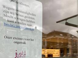 De deuren van het Just Wellness filiaal in Breda zijn gesloten.