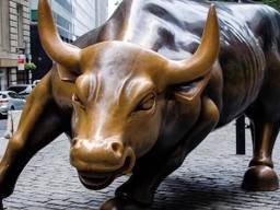De stier van Wall Street in het groot, gevonden in het klein in Poppel.