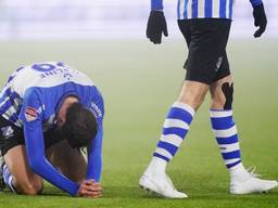 Teleurstelling bij FC Eindhoven na de nederlaag tegen FC Utrecht (foto: Hollandse Hoogte).