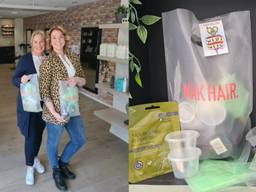 Ginny en haar moeder met de verfkits (foto: Ginny Jonkers)