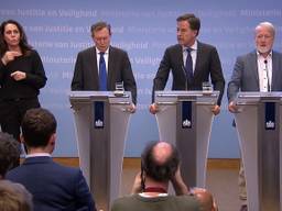 Eerdere persconferentie over de coronacrisis.  (Archieffoto: NOS).