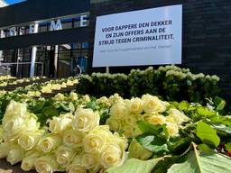 Duizenden rozen bij het gemeentehuis (foto: Omroep Brabant).