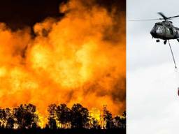 In de Peel werden dagenlang blushelikopters ingezet (foto: Rob Engelaar & Luchtmacht).