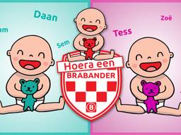 Daan en Tess zijn de populairste jongens- en meisjesnamen in Brabant.
