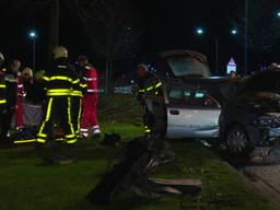 Automobilist raakt van Midden-Brabantweg in Waalwijk en rijdt meerdere bomen uit de grond