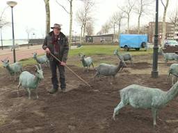 Kunstwerk met de twaalf geitjes terug op oude stek in Bergen op Zoom