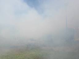Het wegbranden van onkruid is donderdag niet helemaal goed gegaan in Raamsdonk.