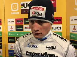 Mathieu van der Poel na zijn zege in de GP Adrie van der Poel in Hoogerheide.