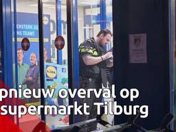 Beelden van het onderzoek naar de overval op supermarkt Lidl in Tilburg.