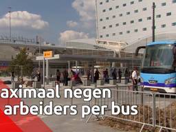 Er mogen maar negen arbeiders in één bus.