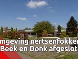 De omgeving van de nertsenfokkerij in Beek en Donk is afgesloten