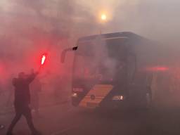  NAC-supporters hielden eind maart een actie voorafgaand aan duel tegen De Graafschap. 