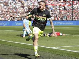 PSV'er Lang na zijn winnende doelpunt tegen Feyenoord (Foto: ANP)