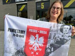 Wendy Dujardin met de Pools-Bredase vlag.