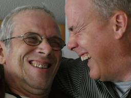 De laatste foto van Frank (l) en Luc samen, in 2018 in het hospice (privéfoto).