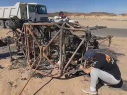 Er is niks meer over van de buggy van Jan-Willem van Mourik (foto: Willem-Jan van Mourik).