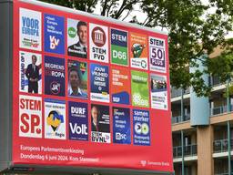Verkiezingsbord voor de Europese verkiezingen in Breda (foto: ANP)
