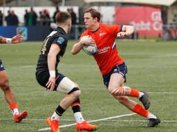 Daan van der Avoird (rechts) tijdens een interland in 2023 (foto: Gerard Spaans Sportsphotography / Orange-Pictures).