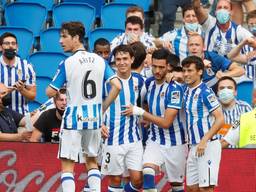 Vreugde bij de spelers van Real Sociedad (Foto ANP)