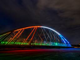 Fietsbrug Tegenbosch in Eindhoven krijgt elk seizoen andere kleuren (foto: Paul Poels).