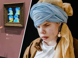 De Oosterhoutse fotografe Peggy Stadhouders laat trots haar interpretaties van ‘Meisje met de parel’ zien in het Mauritshuis (foto’s: Peggy Stadhouders)