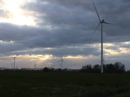 Ten noorden van Prinsenbeek staat dit windmolenpark met meer dan twintig grote molens.