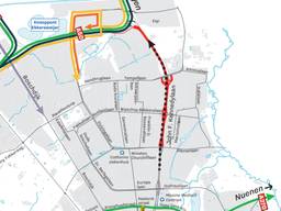 De omleiding bij de Kennedylaan (beeld: gemeente Eindhoven)