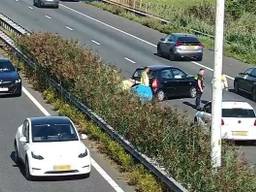 Botsing met meerdere voertuigen op A58 (foto: Rijkswaterstaat).