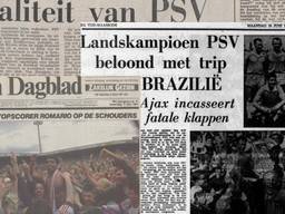Collage: Delpher – De Tijd De Maasbode, Algemeen Dagblad De Volkskrant