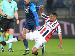 Driess Saddiki in actie tijdens zijn terugkeer op het veld (foto: OrangePictures).