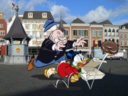 Donald Duck op de Markt in Den Bosch (tekening: Disney/DPG).