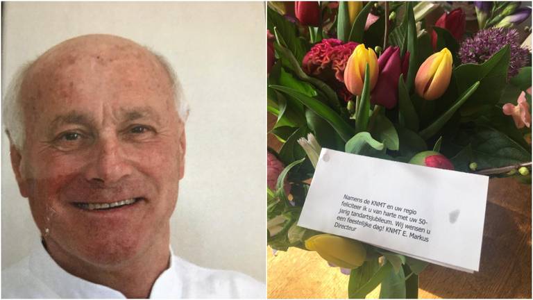 Geen groot feest, wel bloemen voor tandarts Sjef.