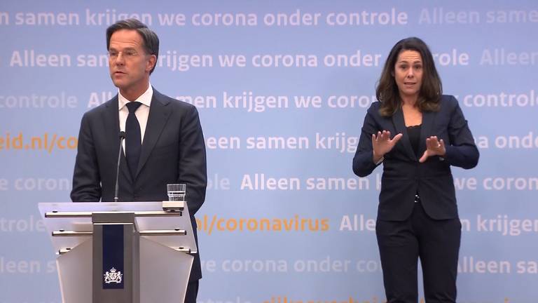 Mark Rutte tijdens een eerdere persconferentie.