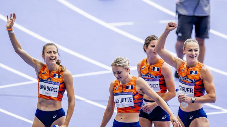 Eveline Saalberg plaatste zich met het Nederlands vrouwenestafetteteam voor de finale van de 4x400 meter (foto: ANP 2024/Remko de Waal).