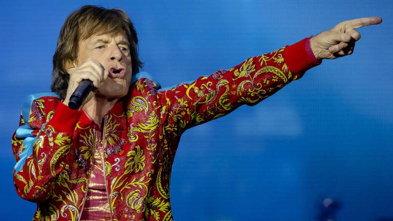 Mick Jagger tijdens het concert in Amsterdam (foto: ANP)