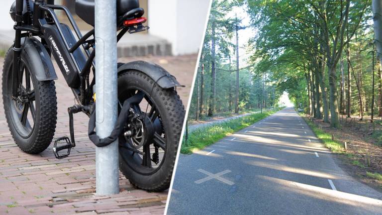 Een fatbike (Foto: ANP) / De Galderswege in Breda (foto: Google Streetview).