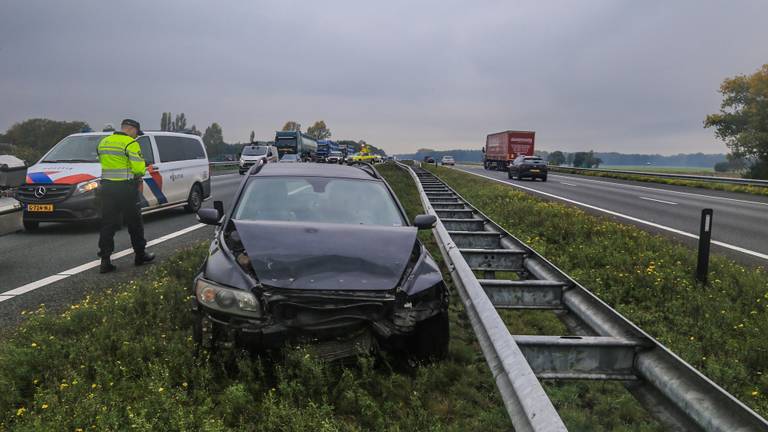 Het ongeluk gebeurde op de A67 in de buurt van Asten (foto: Harrie Grijseels/SQ Vision).