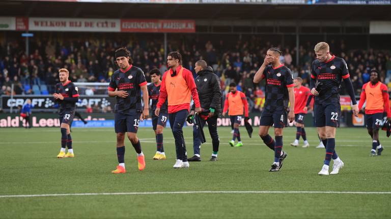 Teleurstelling bij de PSV-spelers (Foto: ANP)