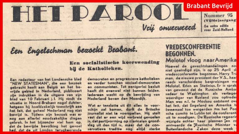 De krant van 27 april 1945 (foto: Jan de Wit).