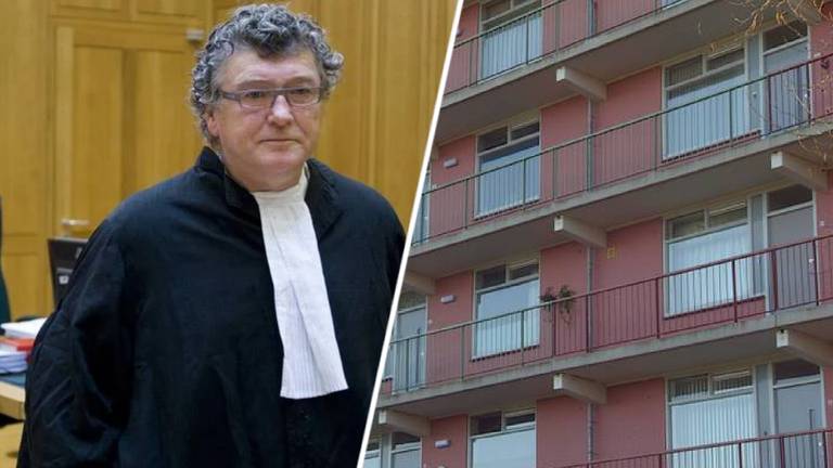 Advocaat Pieter van der Kruijs en de flat in Rosmalen waar Regie dood werd gevonden. 