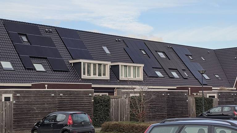 Deze zonnepanelen zijn al voorbereid op carnaval (foto: Omroep Brabant).