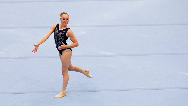 Tischa Volleman tijdens de tweede teamkwalificatie voor een plek in het olympisch team (foto: ANP 2021/Iris van den Broek).