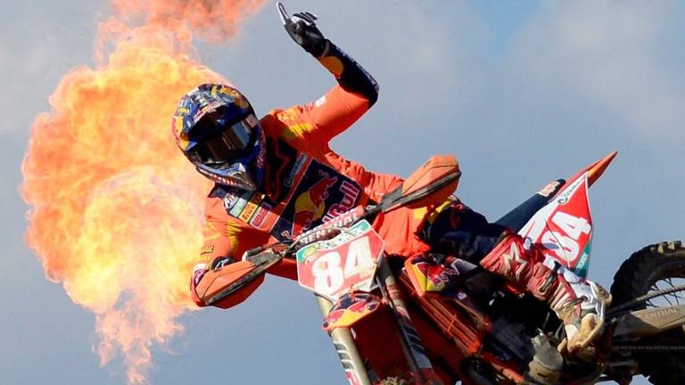 Jeffrey Herlings vlak voor zijn hielbreuk in november 2021 (foto: ANP).