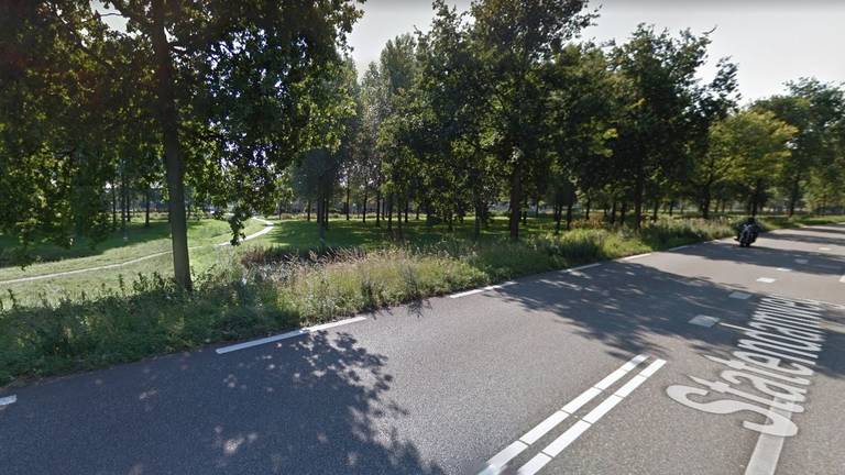 Langs de Statendamweg bij Oosterhout zagen agenten tientallen auto's (foto: Google Streetview).