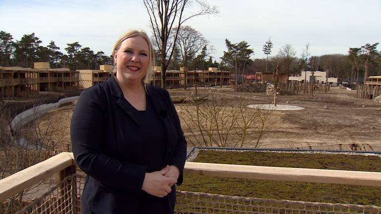 Stephanie Struis op het dakterras bij de savanne (foto: Omroep Brabant).