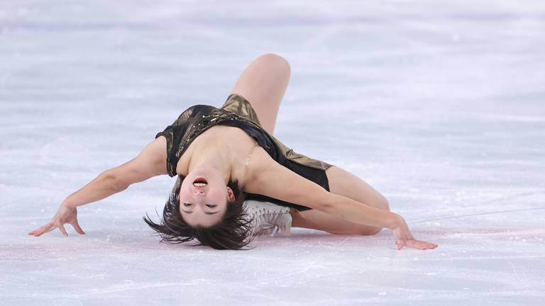 Wereldkampioene kunstrijden Kaori Sakamoto uit Japan is binnenkort te bewonderen in Tilburg (foto: ANP).