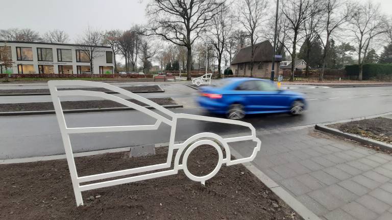 Een van de nieuwe verkeerssilhouetten (foto: gemeente Breda).